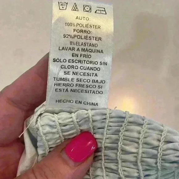 Sadie & Sage Womens Crop Top Blue S Smocked Back Adjustable Straps Dainty Fun - Picture 7 of 10